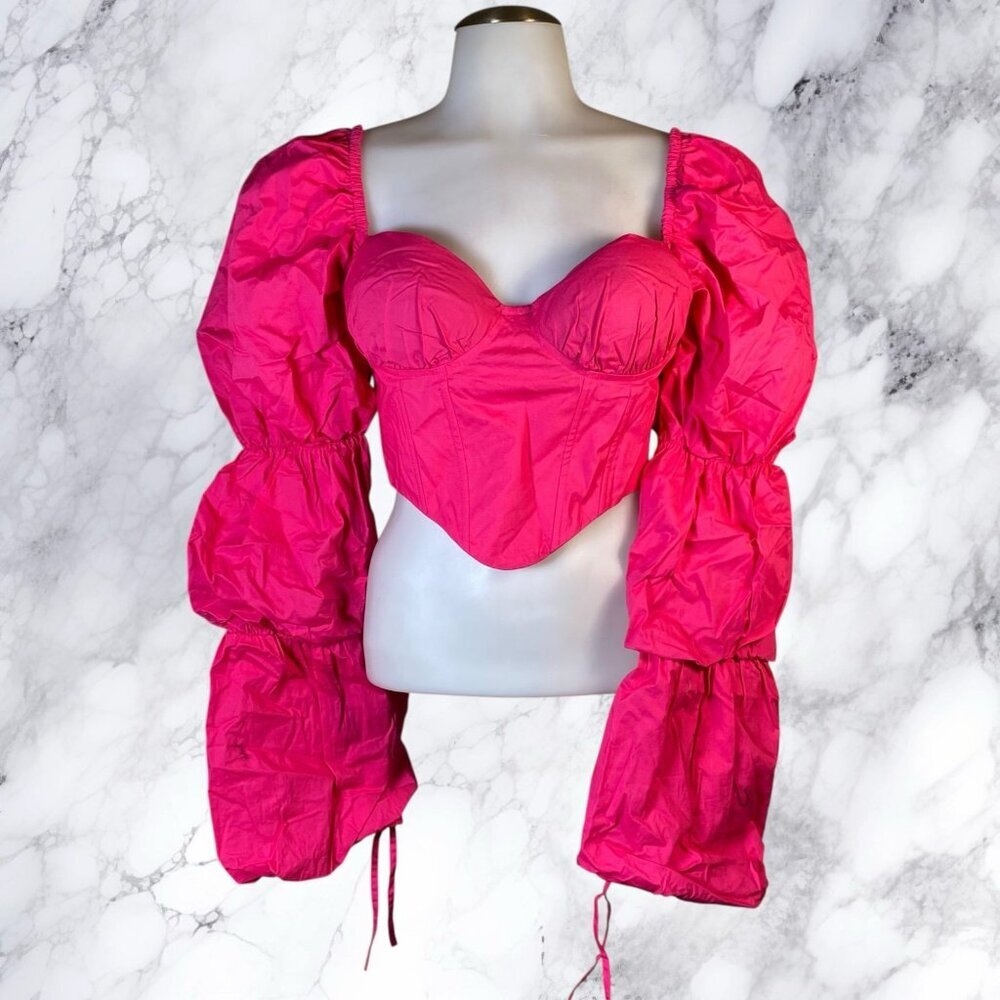 MAJORELLE Tawny Corset Top Hot Pink - Picture 2 of 10